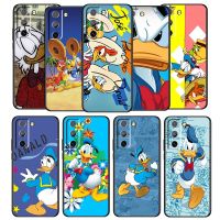 [Beike electronic] Disney Donald Duck โทรศัพท์กรณีสำหรับ Samsung Galaxy S22 S21 S20 Ultra Plus Pro FE S10 S9 S8 4G 5G สีดำนุ่ม TPU ปกคลุม Coque Shell