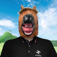 Horsehead Set Animal Mask Makeup Ball Funny Halloween Party Prank Props