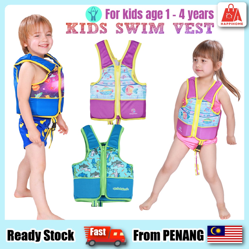 Boys Girls Float Suit Buoyancy Swimsuit Kids One Piece Swimwear Training Vest Learn to Swim Swimming Costume Safety Adjustable Pool Beach 