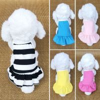 Pet Couple Outfit Pet Skirt Dog Dress Puppy Clothes Pet Suspender Dress Ruffles for Spring Summer Solid Color Thin Breathable Dresses