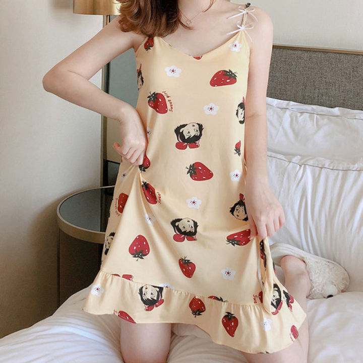 summer-women-nightdress-sling-sleepshirt-sleeveless-sleep-tops-girls-cartoon-print-sleepwear-with-chest-pad-pijama-nightwear