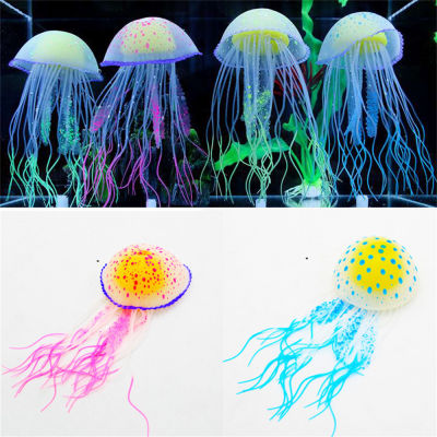 Floating Coral Grass Landscaping Fluorescent Water Decoration Jellyfish Simulation Lighthouse Tank
