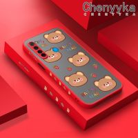 เคส Chenyyka สำหรับ Xiaomi Redmi โน๊ต8 Note8โปรโน้ต8T เคสลายการ์ตูนหมีมีความสุขขอบสี่เหลี่ยมดีไซน์ใหม่บางเคสแข็งกันกระแทกปลอกซิลิโคนคลุมทั้งหมดเคสป้องกันเลนส์กล้อง