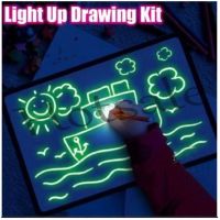 【hot sale】 ✽◕◆ B02 Light Drawing Pad Kids Luminescent Drawing Board Glowing Magic Graffiti Painting Writing Educational