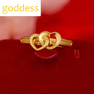 vàng 18k thật Nhẫn cho phụ nữ Tình yêu đôi mở Nhẫn có thể điều chỉnh Vàng thumbnail