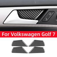 For Volkswagen Vw Golf 7 Gti Mk7 2013-2019 Carbon Fiber Auto Door Handle Pull Bowl Trim Sticker Decoration Cover Car Accessories