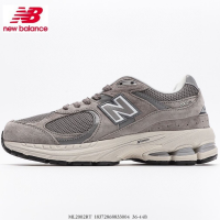 รองเท้าวิ่งระบายอากาศได้ดีสไตล์เรโทร NB 2002R Yuanzu สีเทาเมฆสีเทาคลาสสิกสีเทารูปตัว D สีเทาคาร์บอนสีเทา