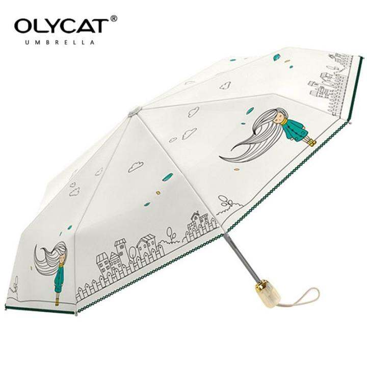 olycat-automatic-folding-umbrella-rain-women-strong-8k-waterproof-anti-uv-sun-umbrellas