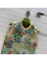 Fashion Runway 2022 Spring Casual sleeveless sweater Women Fashion Tiger Printed Vintage Looes Vest