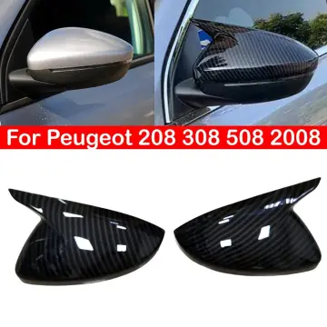 Chrome Rear View Mirror Cover Side Wing Rear Cap For Peugeot 2008