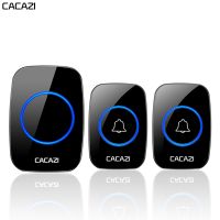 ○♣✒ CACAZI Wireless Doorbell 60 Chimes 5 Volume Waterproof buttons 300M Remote Led light Home Smart doorbell US EU UK plug Receiver