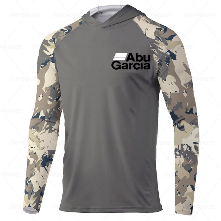 เสื้อฮู้ดตกปลา-abugarcia-เสื้อตกปลาลายพรางแขนยาวระบายอากาศได้ดีสำหรับผู้ชาย-เสื้อตกปลาลายพรางแขนยาวเสื้อตกปลารัดรูปป้องกันแสงแดดสำหรับฤดูร้อน