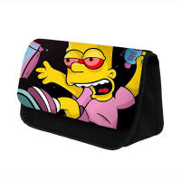 Simpsons Polyester Fiber Pen Pouch Primary School Students Cute Stationery Box Stereo Large Capacity Pencil Case Wholesale Hot