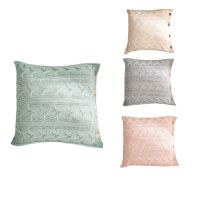 Cotton Woven Cushion Cover Retro Wool Hug Button Pillowcase Without Core Soft Outfit with Pillow