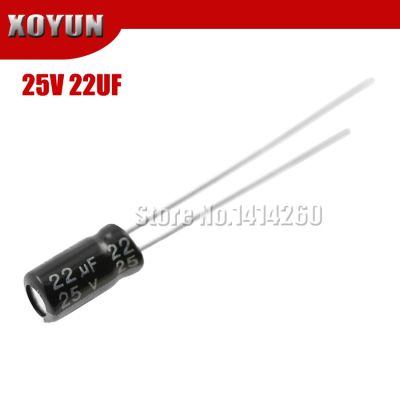 50PCS Higt quality 25V22UF 4*7mm 22UF 25V 4*7 Electrolytic capacitor Electrical Circuitry Parts