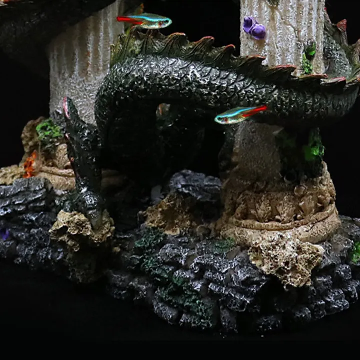 Aquarium Ornament Rock Mountain Stone Dragon Decorations Small Terrain