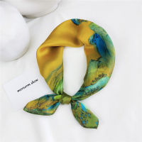 53*53cm Square Women Bandana Mulberry Silk Hair Scarf Headscarf Female Handkerchief Dress Turban Wrap Pareo Beach Accessories