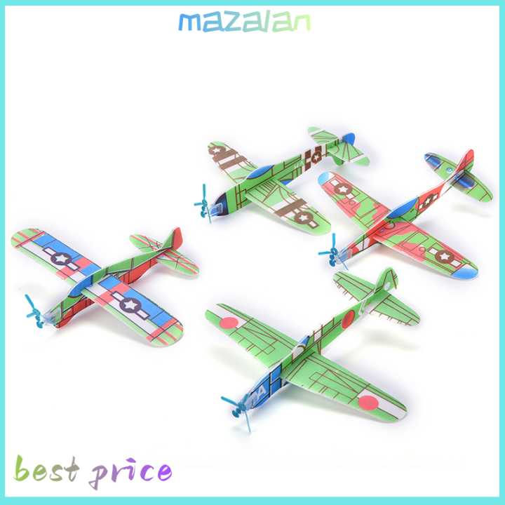 mazalan-12ชิ้น-เซ็ต-foam-glider-prop-บินร่อนเครื่องบินเครื่องบินเครื่องบินเด็ก-diy-ของเล่น