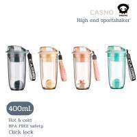 [ของแท้จัดส่งไว] casno แก้วเชคเกรดพรีเมี่ยม กระบอกเชคอาหารเสริมคุณภาพสูง มีสายคล้องแขน ความจุ 400ml