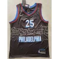 【10 Styles】2021 NEW 2023NBA Jerseys Philadelphia 76Ers No.25 SIMMONS Black City Version Basketball Jersey