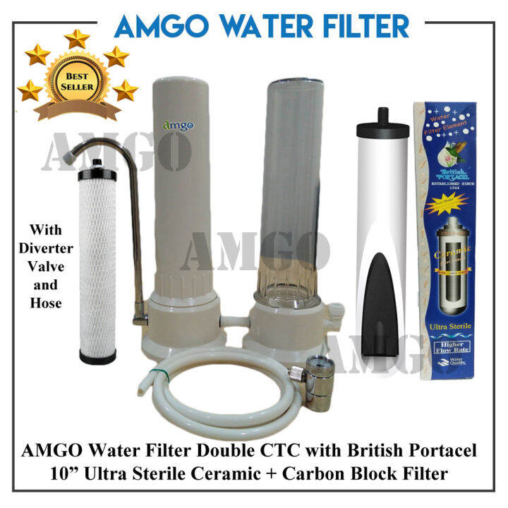 AMGO Double CTC Water Filter Double Water Filter System with Ultra