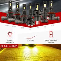 BraveWAY 2PCS H4 LED Headlight H7 H1 HB3 HB4 9005 9006 H11 LED Fog Light 12V 50W 3000K/Yellow 6000K/White 16000LM LED Car Bulbs