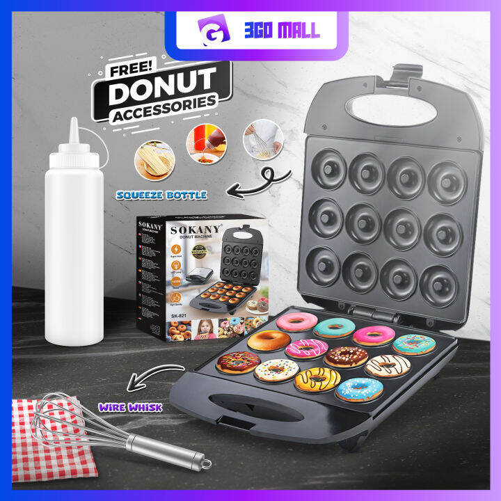 Donut Maker for Breakfast and Cake Waffles Heating Doughnut Kitchen