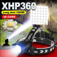 ซูเปอร์ XHP360ที่มีประสิทธิภาพ LED ไฟหน้า USB ชาร์จหัวโคมไฟพลังงานสูงหัวไฟฉาย XHP199ไฟหน้า18650โคมไฟตั้งแคมป์