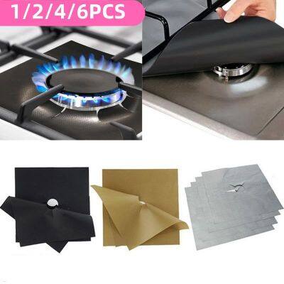 1/2/4/6Pcs Reusable Gas Cover Stove Burner Mat Temperature Anti-fouling Oil Protector Pad Liner Cleaning Kitchen accessories