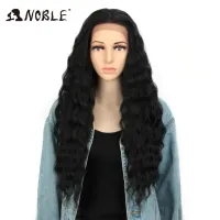 NOBLE 13x4 Lace Frontal Wig Cosplay Wigs for Black Women Ombre Blonde Wigs 28 Inch Long Wavy Heat Resistant  Synthetic Wig Wig  Hair Extensions Pads