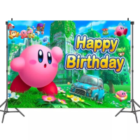 ToyStory Star Kirby S พื้นหลัง100cmX150cm เด็กอาบน้ำเด็กวันเกิดเกมแบนเนอร์บอลสีชมพูการถ่ายภาพวิดีโอเกม Photo อุปกรณ์ประกอบฉากในสตูดิโอถ่ายรูป