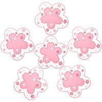 2021Cup Coasters Set of 6 Pieces Cute Sakura Flower Pattern Table Pad Anti-Slip Silicone Cup Mats Large Fits Any Size of Mugs