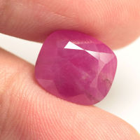 9.20 ct พลอยแดง ดิบ(Unheated ruby Cushion) แอฟริกา สีแดงธรรมชาติ