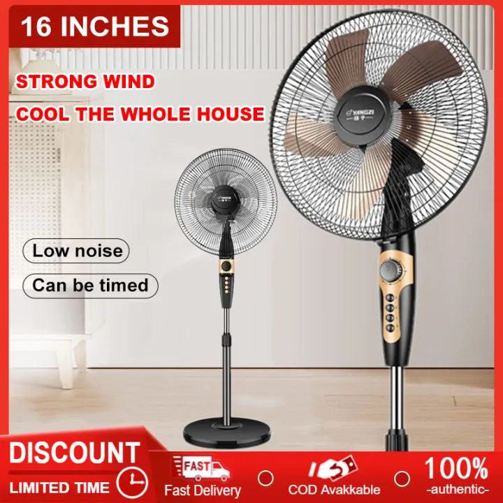 16inches Electric Fan 3Speed Levels 3Wind Modes Oscillation Function LED Display Programmed