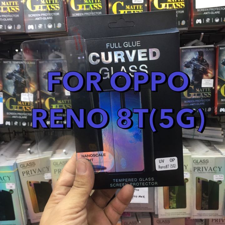 oppo-reno8-t-5gออปโป้ฟิล์มกันรอย-ฟิล์มกันรอยหน้าจอ-ฟิล์มกระจกกาว-uv-แบบใสทั้งแผ่น-uv-curved-glass
