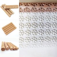 Relief Tree Stone Flower Embossed Rod Mud Roll Pottery Art Wood Texture Roll DIY Ceramic Sculpture Tools Biscuit Mold Pressing Bread  Cake Cookie Acce