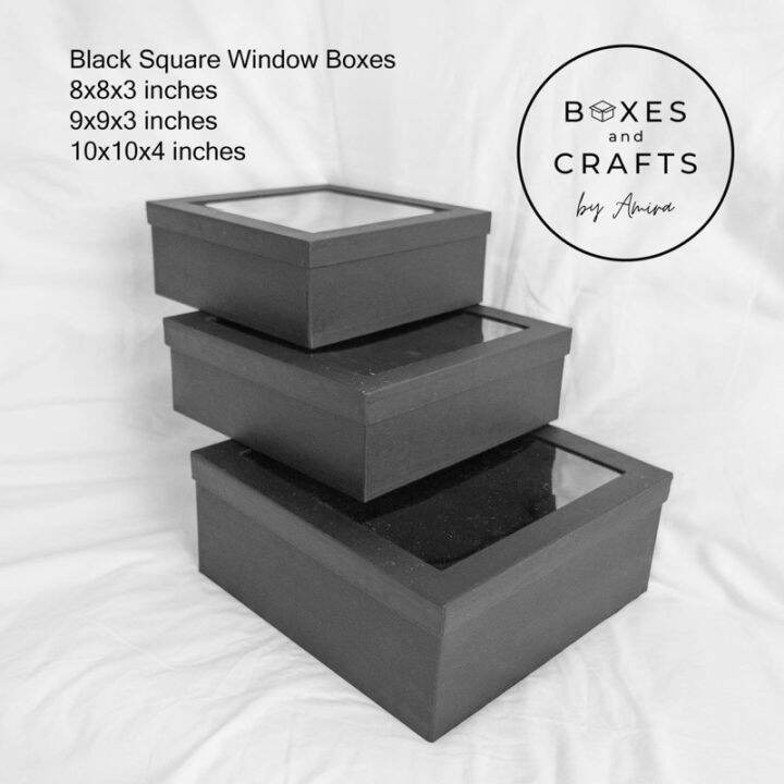 ☢ 9x9x3” Square Hard Box With Window Acetate Cover (customizable 