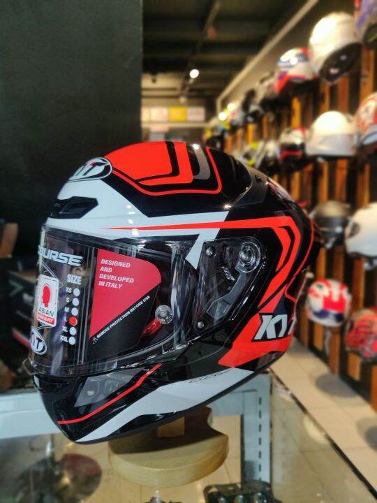 Kyt Ttc Overtech Black Orange Glossy Finish Single Visor Fullface