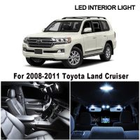 หลอดไฟไฟ LED รถยนต์ Canbus สีขาว14ชิ้นชุดตกแต่งภายในสำหรับ Toyota Land Cruiser 2008 2009 2010โคมไฟป้ายทะเบียนโดมแผนที่2011