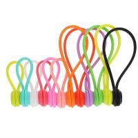 12Pcs Cable Magnetic Ties Cord Straps Tiesilicone Strap Reusable Winders Organizer Winder Rubber Binding Organization Usb Wire