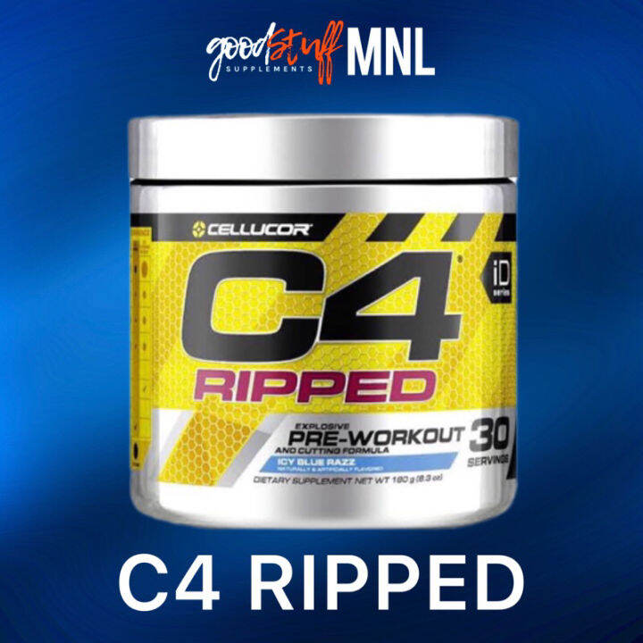 C4 Ripped Pre Workout Powder Creatine Free + Sugar Free Preworkout