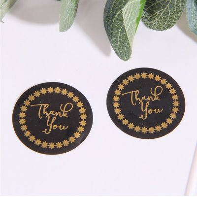 1200pcs/Lot Thank You Round Black Gold Star Ring Scrapbooking Labels Seal Sticker DIY Self-Adhesive Gift Lables Stickers Stickers Labels