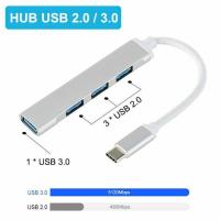 USB 3.0 Type-C HUB 4 Port Multi Splitter Power Adapter For Macbook Docking Station OTG One For Four TypeC V8K8