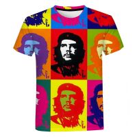 Famous Hero Che Guevara การพิมพ์ 3D Summer Man O Neck เสื้อยืดคอกลมแขนสั้นลำลอง เสื้อยืดคอกลมขนาดใหญ่