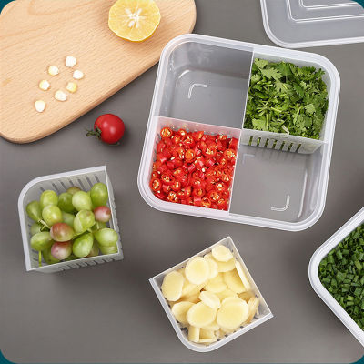 กล่องเก็บของในตู้เย็น แบ่ง4ช่อง กล่องเก็บผัก กล่องเก็บเนื้อ กล่องเก็บอาหาร กล่องเก็บอาหารในตู้เย็น