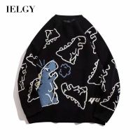 ▣❐ Ielgy เสื้อกันหนาว คอกลม ทรงหลวม พิมพ์ลายการ์ตูนตลก สําหรับผู้ชาย