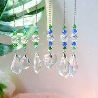 Leishandelier Suncatchers แก้วปริซื่มเครื่องทำสายรุ้งจักระแขวนหน้าต่างดวงอาทิตย์ที่ดักแสงแดดแพ็ค5ชิ้น