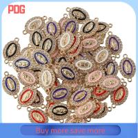 PDG 60pcs ผสมสี เครื่องประดับจี้ Virgin Mary Link แหวนคู่ โลหะผสมอัลลอยด์ ไรน์สโตน กำไลข้อมือสร้อยข้อมือ วงรีทรงรี การทำเครื่องประดับ สำหรับผู้หญิง