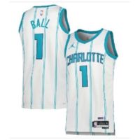 Hot 【hot pressed】2023 nba jersey Charlotte Hornets No. 1 Ball white basketball jersey