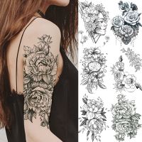 Lace Rose Flowers Temporary Tattoos Stickers Waterproof Colorful Floral Fake Tattoos for Women Men Arm Back Body Art Beauty